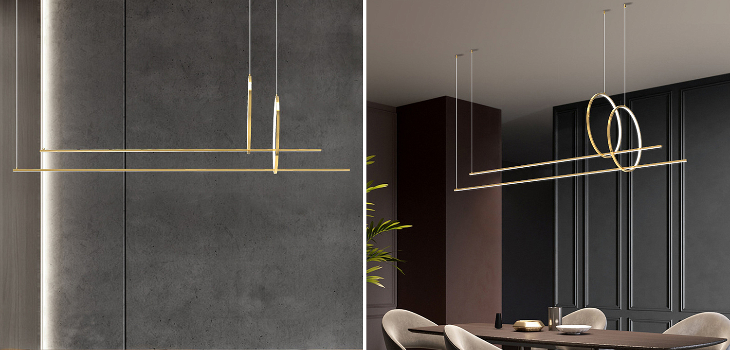 Подвесной Дизайнерский Светильник Ursa Geometric Ring Lamp 2 кольца - Loft-Concept в Твери