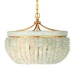 Подвесной светильник с каскадом из стеклянных декоративных элементов на золотом каркасе Shining Sea Glass варинант исполнения - 4 | Loft Concept в Твери