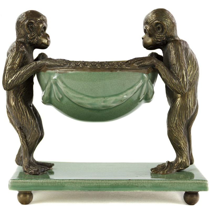 Чаша Porters Monkeys Зеленый шалфей Бронза в Твери | Loft Concept 