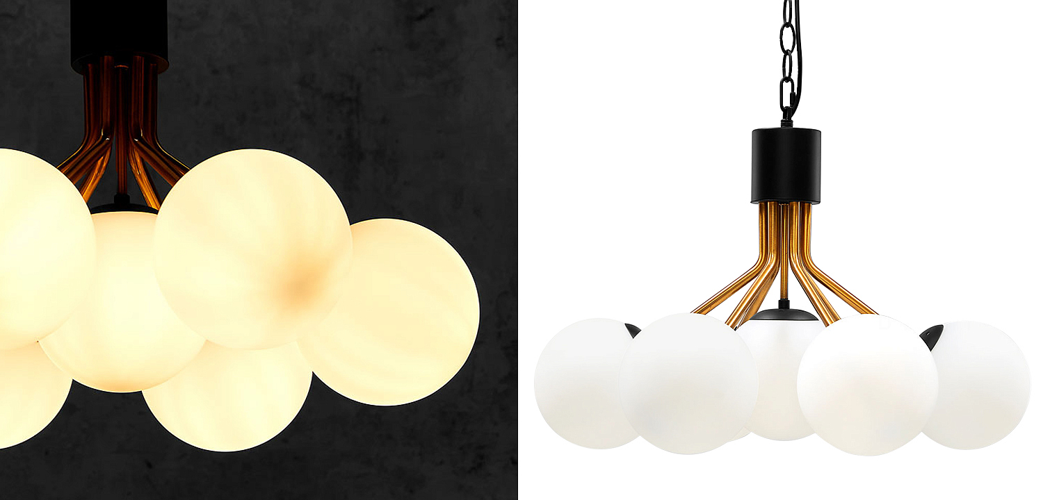 Люстра Berries Chandelier White Balloons Bronze Black 7 Люстра Berries Chandelier White Balloons Bronze Black 7 - Loft-Concept в Твери
