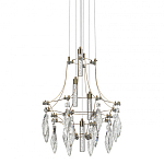 Люстра подвесная из металла с хрустальными подвесками прозрачного цвета Quasar 41 варинант исполнения - 1 | Loft Concept в Твери