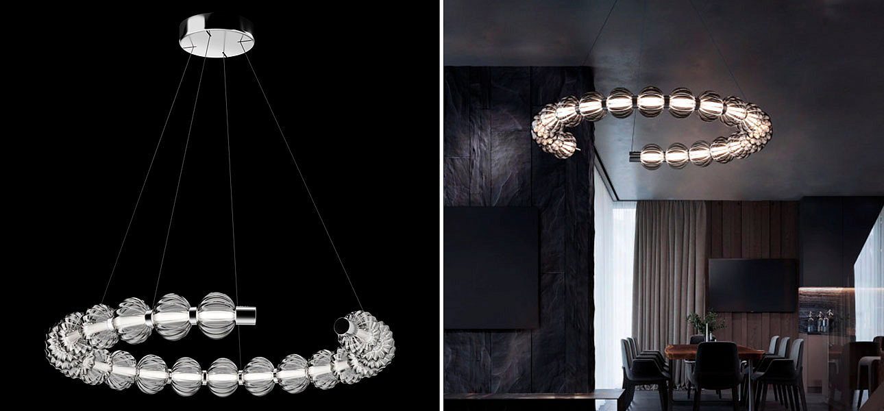 Светильник кольцо со стеклянными шарами Balls Lamp Светильник кольцо со стеклянными шарами Balls Lamp - Loft-Concept в Твери