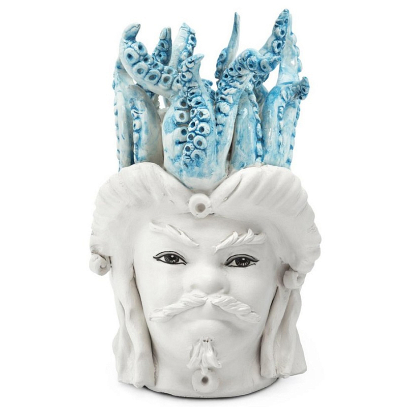 Ваза Vase Moro Man Small Tentacles Azure Белый Светло-голубой Ваза Vase Moro Man Small Tentacles Azure Белый Светло-голубой в Твери | Loft Concept