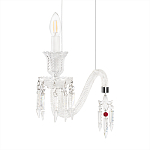 Подвесной светильник стеклянный в виде канделябра Curved Glass Chandelier варинант исполнения - 5 | Loft Concept в Твери