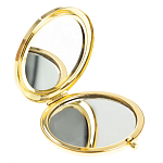 Зеркало карманное двухстороннее круглое из натурального камня Серафинит в подарочной упаковке Gold Stone Mirrors варинант исполнения - 2 | Loft Concept в Твери