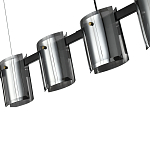 Подвесной светильник светодиодный с 5-ю цилиндрическими плафонами светло-серого цвета из стекла и стали Andrea Сhandelier Grey варинант исполнения - 1 | Loft Concept в Твери