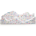 Дизайнерский модульный диван волнистой формы с цветным принтом Poltronova Superonda Sofa варинант исполнения - 41 | Loft Concept в Твери