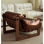 Кресло-диван кожаное на деревянном каркасе Medieval Furniture варинант исполнения - 2 | Loft Concept в Твери