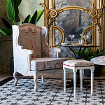 Кресло из массива бука серое с растительным орнаментом Raffael Floral Grey Armchair варинант исполнения - 8 | Loft Concept в Твери