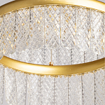 Люстра двухъярусная с золотого цвета и прозрачными подвесками Pettico варинант исполнения - 10 | Loft Concept в Твери