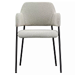 Стул мягкий с подлокотниками Chair Gray Upholstery Boucle варинант исполнения - 1 | Loft Concept в Твери