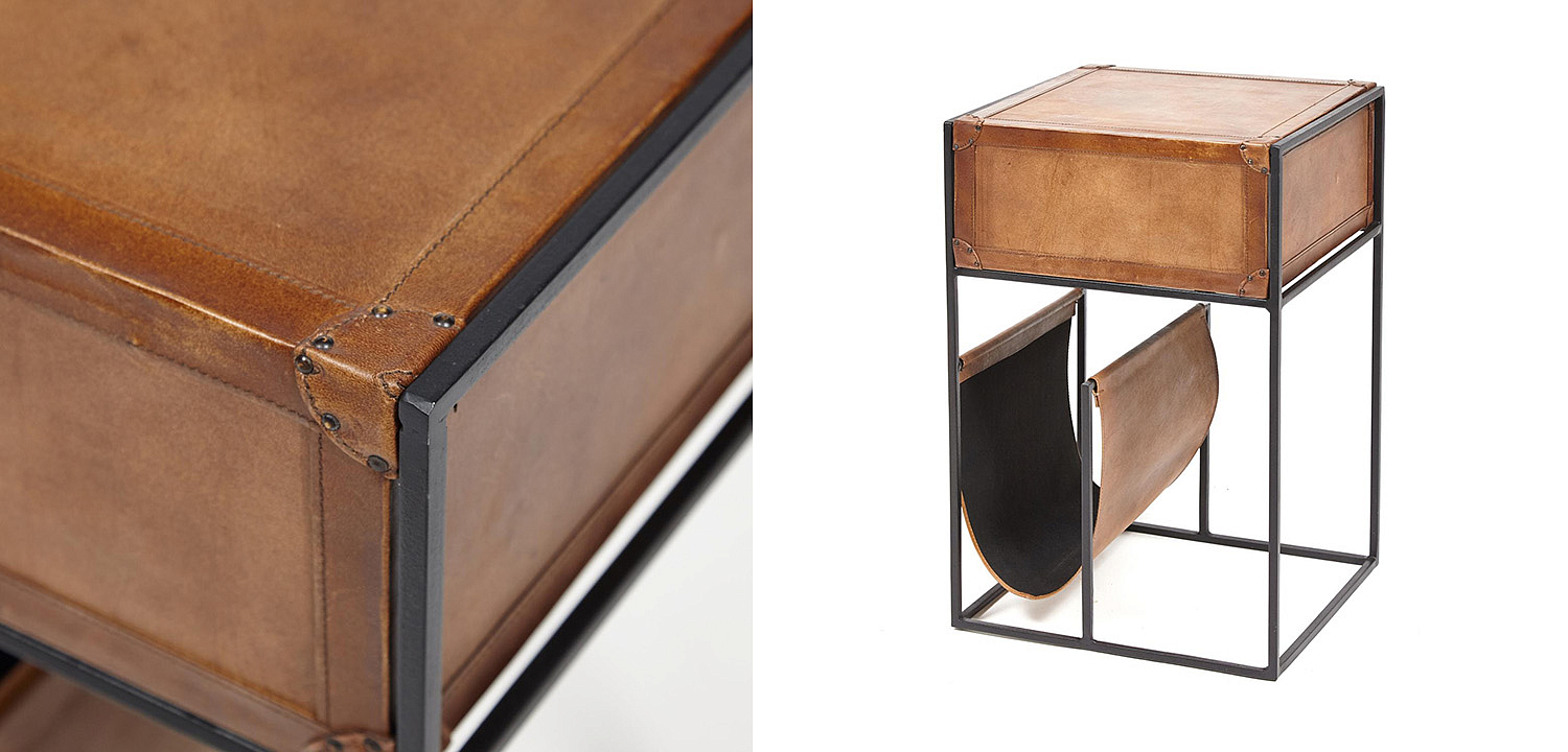 Тумба Industrial leather magazine rack Тумба Industrial leather magazine rack - Loft-Concept в Твери