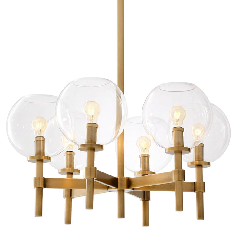 Люстра Chandelier Jade S Латунь Античная полированная Прозрачное Стекло Люстра Chandelier Jade S Латунь Античная полированная Прозрачное Стекло в Твери | Loft Concept