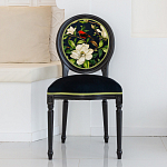 Стул чёрный из натурального бука с изображением птица в саду Blooming Red Birds варинант исполнения - 3 | Loft Concept в Твери