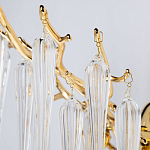 Бра золотого цвета с разветвленными ветвями и длинными прозрачными подвесками в форме стеклянных сосулек Droplet Chandelier варинант исполнения - 4 | Loft Concept в Твери