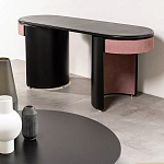 Дизайнерский письменный стол овальной формы с 2-мя выдвижными ящиками по бокам Parsec варинант исполнения - 3 | Loft Concept в Твери