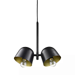 Подвесной светильник черный с 2-мя плафонами Pendant lamp Black варинант исполнения - 2 | Loft Concept в Твери