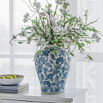 Ваза с крышкой и бело-синим цветочным узором Blue & White Ornament  варинант исполнения - 5 | Loft Concept в Твери