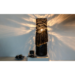 Напольная лампа черная с текстильными элементами "ЯРВИ" варинант исполнения - 1 | Loft Concept в Твери