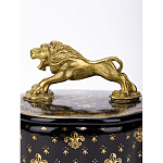 Шкатулка черного цвета с крышкой с фигуркой льва Eden Garden варинант исполнения - 2 | Loft Concept в Твери