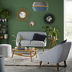 Кресло светло-бирюзовое с принтом Pauley Light Turquoise Armchair варинант исполнения - 6 | Loft Concept в Твери