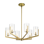 Люстра с 6-ю прозрачными цилиндрическими плафонами Kichler варинант исполнения - 2 | Loft Concept в Твери