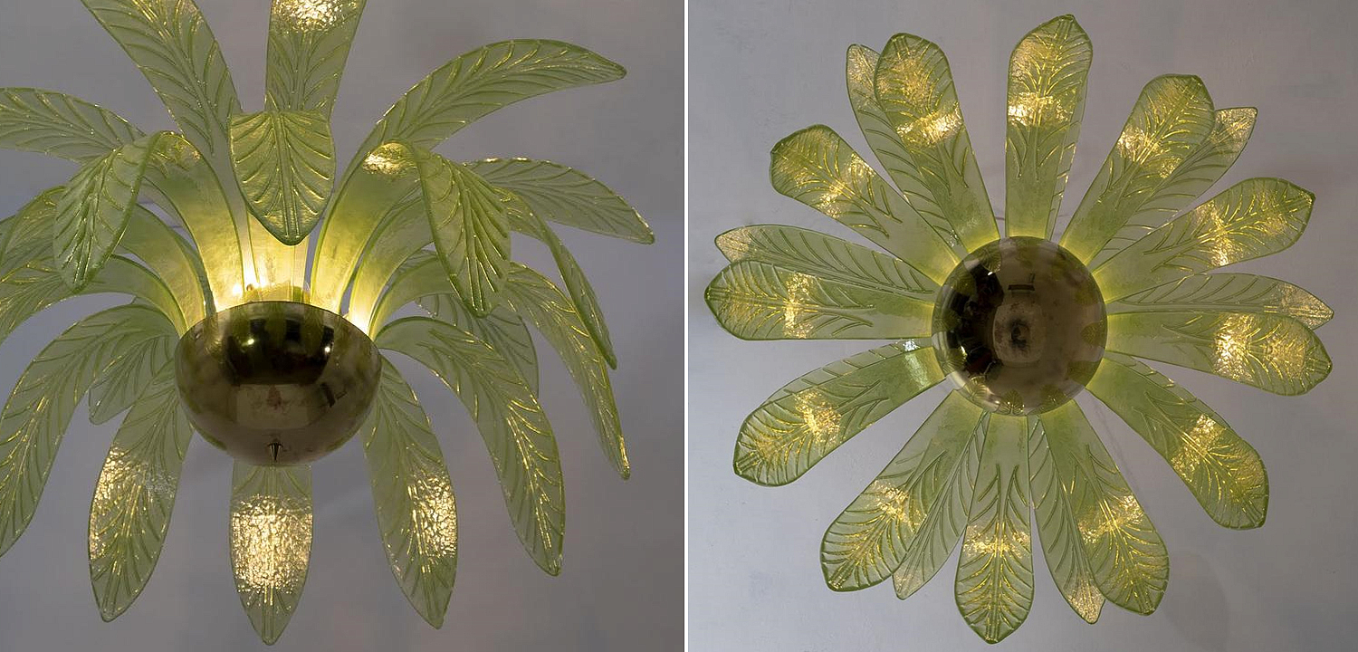 Люстра Дизайнерская Листья Пальмы Modern Chandelier with Palm Leaves Люстра Дизайнерская Листья Пальмы Modern Chandelier with Palm Leaves - Loft-Concept в Твери