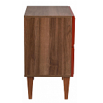 Тумба прикроватная красная из массива бука с 2-мя ящиками Wenge Light варинант исполнения - 2 | Loft Concept в Твери
