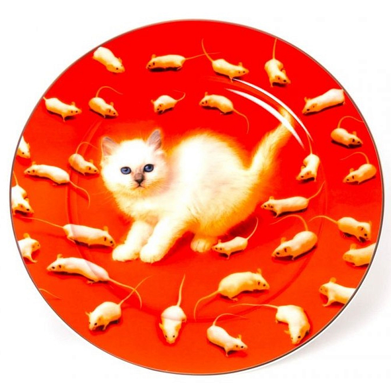 Тарелка Seletti Kitten Оранжевый Бежевый Тарелка Seletti Kitten Оранжевый Бежевый в Твери | Loft Concept