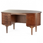 Дизайнерский письменный стол округлой формы с 4-мя ящиками и дверкой с полочками Rili варинант исполнения - 2 | Loft Concept в Твери