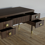 Письменный стол с 4-мя ящиками Elsa Dreams Walnut варинант исполнения - 3 | Loft Concept в Твери