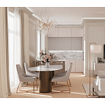 Торшер с белым тканевым абажуром на мраморном основании Cconcise варинант исполнения - 3 | Loft Concept в Твери