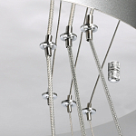 Люстра с тремя кольцами цвета хром и прозрачными хрустальными шарами по периметру Sacramento Transparent Balls Chandelier варинант исполнения - 10 | Loft Concept в Твери