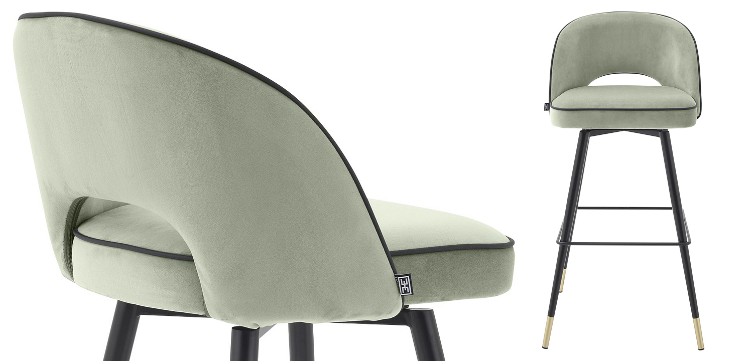 Комплект барных стульев Eichholtz Bar Stool Cliff set of 2 pistache green Комплект барных стульев Eichholtz Bar Stool Cliff set of 2 pistache green - Loft-Concept в Твери