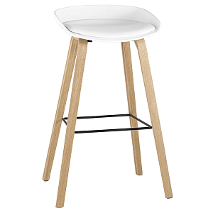 Барный стул на ножках из натурального дерева Boras White
