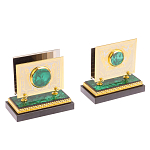 Настольный письменный набор из малахита с декором в виде лошади Leader Organizer варинант исполнения - 5 | Loft Concept в Твери