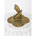 Конфетница прозрачная стеклянная на бронзовых ножках в виде морских коньков с крышкой в виде ракушки Eden Garden варинант исполнения - 2 | Loft Concept в Твери