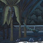 Обои ручная роспись Phuljhari Original colourway on Empire Blue dyed silk варинант исполнения - 3 | Loft Concept в Твери