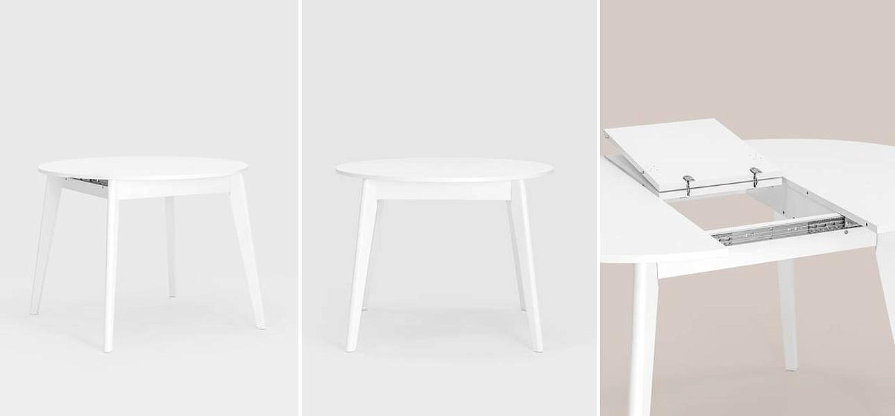 Стол обеденный раздвижной Rhiannon цвет белый - Loft-Concept в Твери