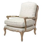 Кресло со спинкой из ротанга Ellie Rattan Armchair beige print flax варинант исполнения - 3 | Loft Concept в Твери