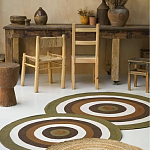 Ковер круглый из хлопка с контрастным узором Bullseye 150 варинант исполнения - 6 | Loft Concept в Твери