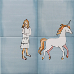 Плитка с узором Девочка единорог варинант исполнения - 1 | Loft Concept в Твери