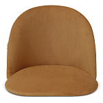 Барный стул со спинкой и металлической подставкой на 3-х деревянных ножках Горчичный Велюр Vendramin Chair варинант исполнения - 3 | Loft Concept в Твери