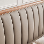 Кровать двуспальная с мягким изголовьем Moon Walnut Bed варинант исполнения - 8 | Loft Concept в Твери