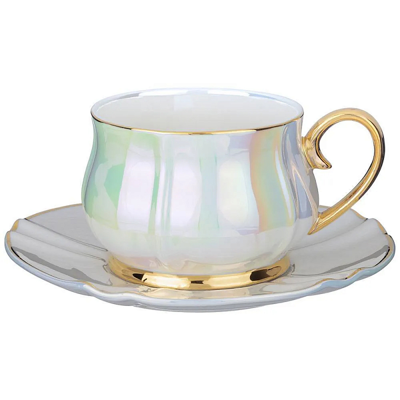 Чайная пара из фарфора 200 мл Porcelain Pearl Жемчужный Чайная пара из фарфора 200 мл Porcelain Pearl Жемчужный в Твери | Loft Concept