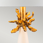 Настольная лампа с декоративным элементом золотого цвета и цилиндрическим абажуром из папье-маше светлого оттенка Flambeau варинант исполнения - 2 | Loft Concept в Твери