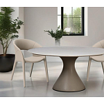 Стол обеденный круглый мраморный на бежевом основании Valedmir варинант исполнения - 6 | Loft Concept в Твери