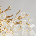 Люстра подвесная золотого цвета с декоративными ветвями и прозрачными рельефными подвесками FAIRYTREE Light варинант исполнения - 6 | Loft Concept в Твери