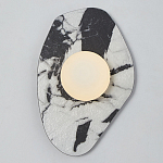 Бра с каменным основанием и плафоном из стекла в форме шара Shaw Marble Lighting варинант исполнения - 4 | Loft Concept в Твери