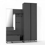 Двухдверный шкаф цвета графит Strict Lines варинант исполнения - 4 | Loft Concept в Твери